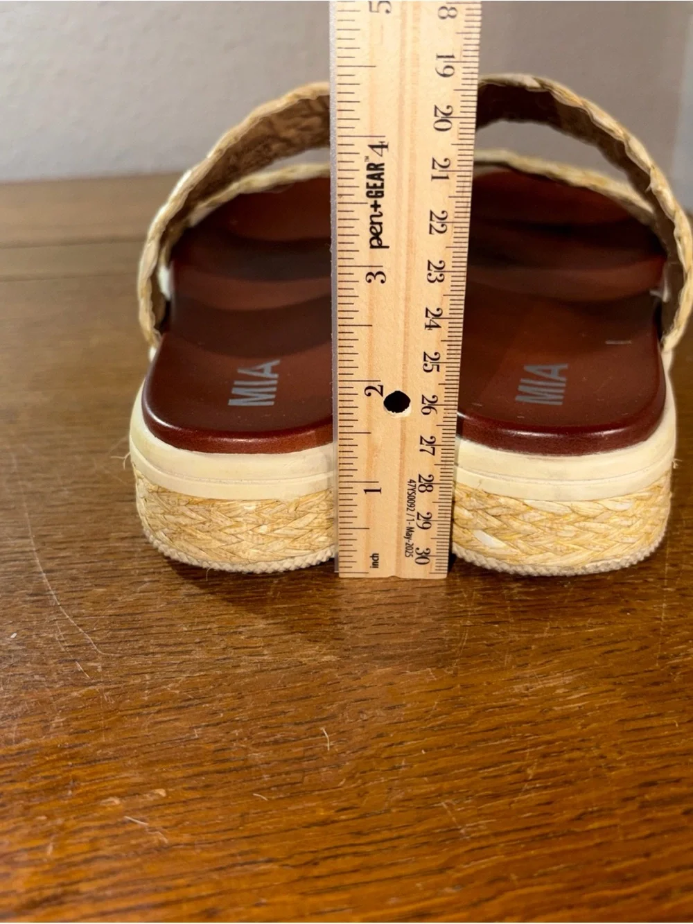 MIA Tan Braided Double-Strap Slide Sandals
